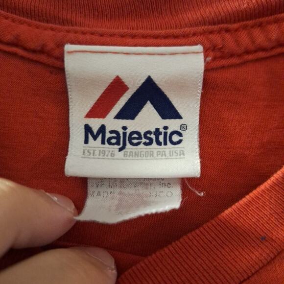 Vintage Majestic Texas Rangers #84 Fielder Red T-Shirt Jersey Size Large - Picture 3 of 6